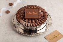 Eid chocolate round silver tray-E4