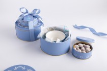French Blue Tins With Tea Cup Set