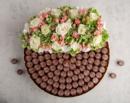 Large Round tray-with flowers-Alf Mabrouk