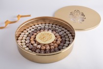 Assorted Petitfour and Guraiba Gold Round Tray With Cover – H24-4