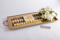 Petit Four Gold Tray With Flower – H24-6