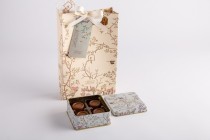 4 pieces-Hajj Giveaway Off-white Bird Tin Box – H24-16