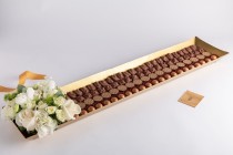 LONG GOLD TRAY WITH FLOWER - 1