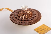 Eid Gold Round chocolate Tray – EA24-24