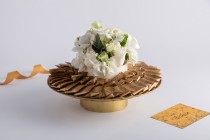 Eid Gold Round Tray With Flower – EA24-48
