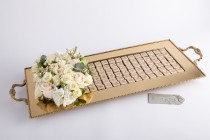 Hajj Chocolate Gold Tray With Flower – H24-17