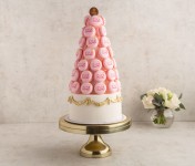Pink MACARON TOWER WITH CUSTOMIZED NAME-SMALL