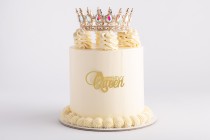 Shiny Gold Rhinestone Crown Happy Birthday Cake