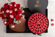 Love tray with red flower