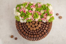 Round large tray with Flowers