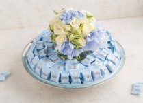 SILVER LARGE TRAY-WRAPPED BLUE CHOCOLATE
