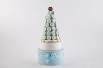 Blue macaron tower with customized name-small