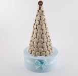 beige chocolate tower with customized name